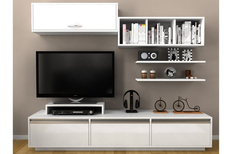 Mediaförvaring Lalenius 180 cm - Vit - Möbler - TV- & Mediamöbler - TV-möbelset