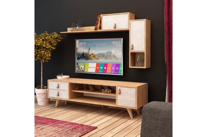 Mediaförvaring Naidaj - Trä|Vit - Möbler - TV- & Mediamöbler - TV-möbelset