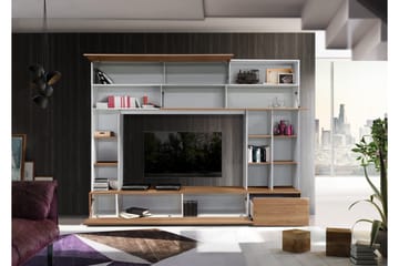 Mediamöbel Pratiko 276 cm - Vit|Brun - Möbler - TV- & Mediamöbler - TV-möbelset