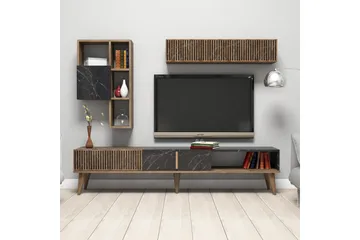 Millay TV-Möbelset 180 cm - Valnöt/Svart - Möbler - TV- & Mediamöbler - TV-möbelset