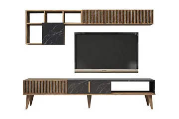 Millay TV-Möbelset 180 cm - Valnöt/Svart - Möbler - TV- & Mediamöbler - TV-möbelset