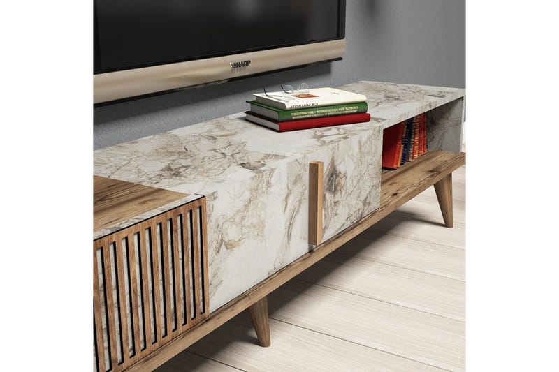 Millay TV-Möbelset 180 cm - Valnöt/Vit - Möbler - TV- & Mediamöbler - TV-möbelset