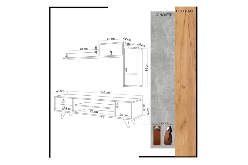 Mod Design Mediaförvaring - Trä/Vit - Möbler - TV- & Mediamöbler - TV-möbelset