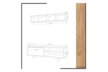 Mod Design Tv-bänk med Vägghylla - Trä/Vit - Möbler - TV- & Mediamöbler - TV-möbelset