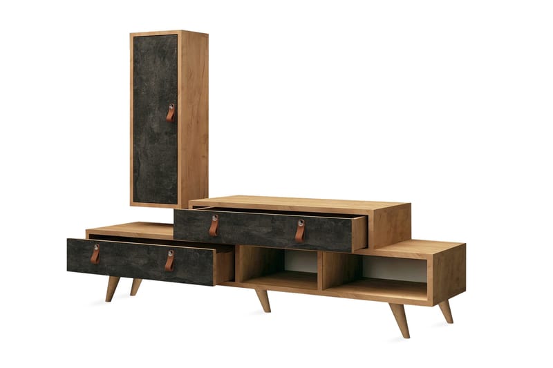 Mod Design Tv-bänk/Skåp - Grå/Trä - Möbler - TV- & Mediamöbler - TV-möbelset