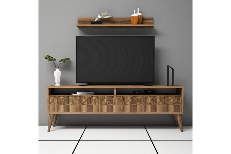 Muennink TV-Möbelset 150 cm - Valnöt - Möbler - TV- & Mediamöbler - TV-möbelset