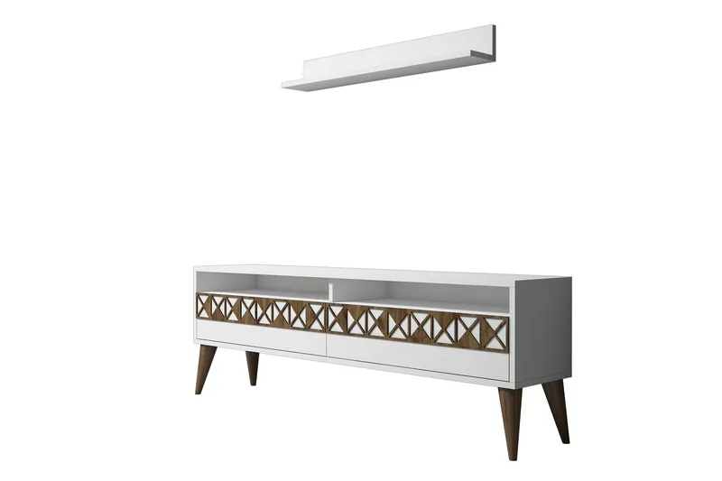 Muennink TV-Möbelset 150 cm - Vit/ek - Möbler - TV- & Mediamöbler - TV-möbelset