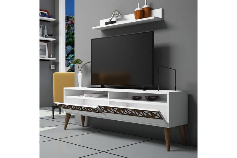 Muennink Vardagsrumsset 150 cm - Vit - Möbler - TV- & Mediamöbler - TV-möbelset