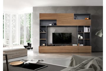 Priscilla Mediamöbel 276 cm - Brun/Grå - Möbler - TV- & Mediamöbler - TV-möbelset