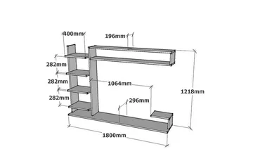 Rinorea Tv-möbelset 180x121,8 cm - Blå - Möbler - TV- & Mediamöbler - TV-möbelset