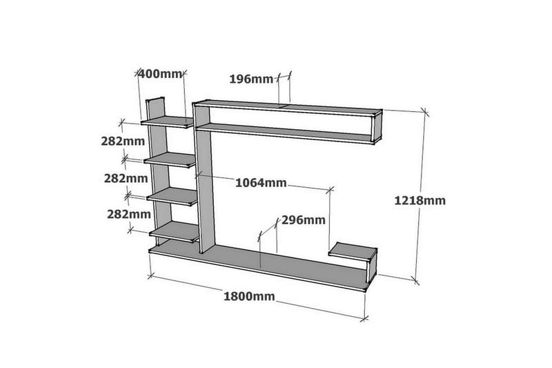 Rinorea Tv-möbelset 180x121,8 cm - Blå - Möbler - TV- & Mediamöbler - TV-möbelset
