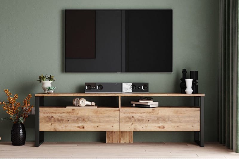 Rinorea Tv-möbelset 180x56 cm - Grön - Möbler - TV- & Mediamöbler - TV-möbelset