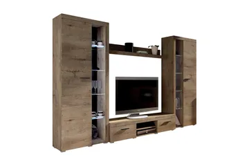 Rumba TV-möbelset 300x34x190 cm - Beige/Brun - Möbler - TV- & Mediamöbler - TV-möbelset