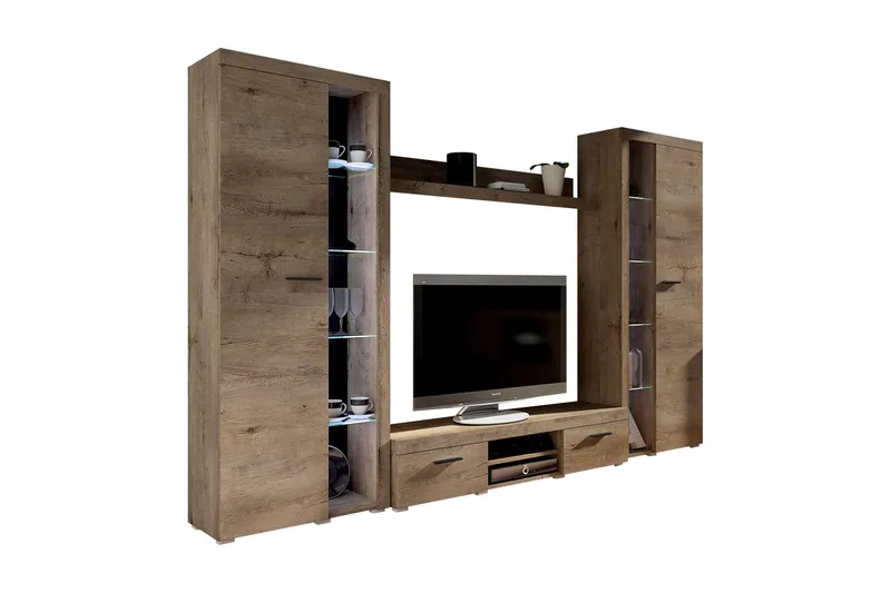 Rumba TV-möbelset 300x34x190 cm - Beige/Brun - Möbler - TV- & Mediamöbler - TV-möbelset