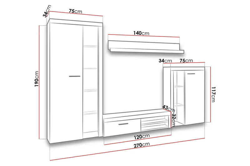 Rumba TV-möbelset - Vit - Möbler - TV- & Mediamöbler - TV-möbelset