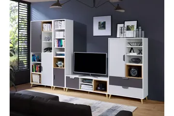 Sayuki Tv-möbelset 120 cm - Vit/Grå - Möbler - TV- & Mediamöbler - TV-möbelset