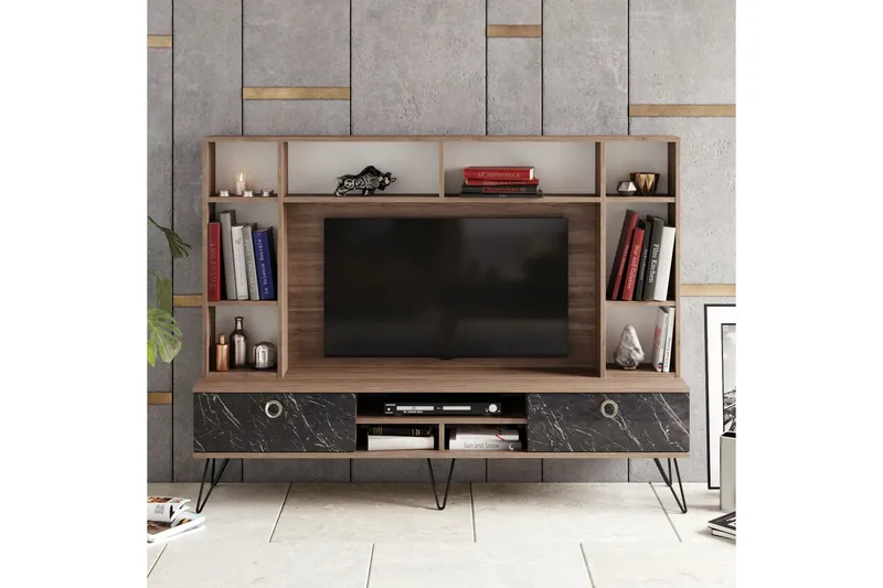 Sincerely TV-Möbelset 180 cm - Valnöt|Svart - Möbler - TV- & Mediamöbler - TV-möbelset