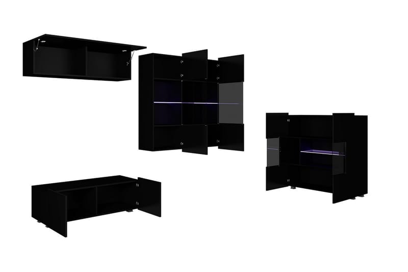 Tessan TV-möbelset & vitrinskåp - Svart/Vit - Möbler - TV- & Mediamöbler - TV-möbelset
