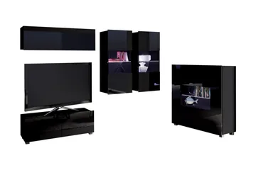 Tessan TV-möbelset & vitrinskåp - Svart/Vit - Möbler - TV- & Mediamöbler - TV-möbelset