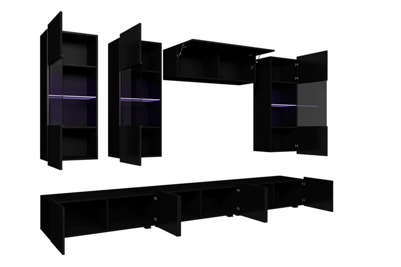Tessan TV-möbelset - Svart/Blå Led-Belysning - Möbler - TV- & Mediamöbler - TV-möbelset