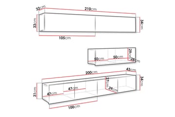 Tessan TV-möbelset - Svart/Vit - Möbler - TV- & Mediamöbler - TV-möbelset
