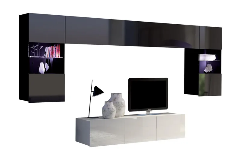 Tessan TV-möbelset - Svart/Vit - Möbler - TV- & Mediamöbler - TV-möbelset