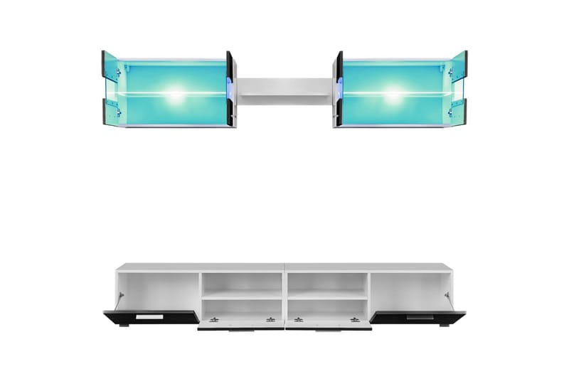 Tessitore TV-möbelset LED-belysning 5 Delar - Svart - TV-möbelset