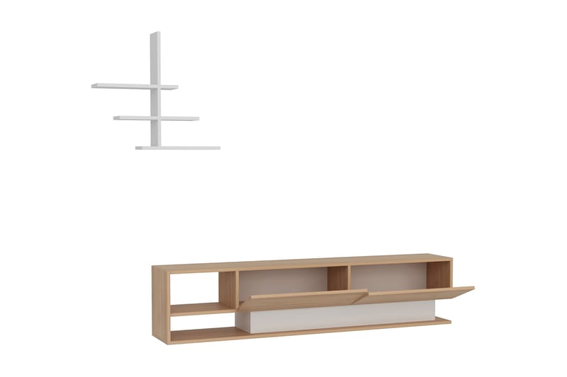 Tv-bänk Jamal - Vit|Teak - Möbler - TV- & Mediamöbler - TV-möbelset