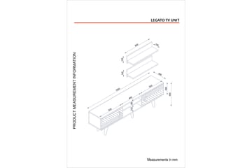 Tv-bänk Jospeh med Vägghylla - Valnöt - Möbler - TV- & Mediamöbler - TV-möbelset