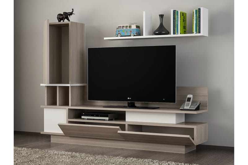 Tv-bänk Muoi med Dold Förvaring - Vit - TV-möbelset