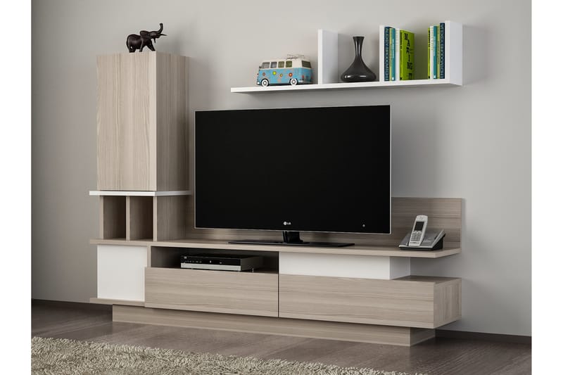 Tv-bänk Muoi med Dold Förvaring - Vit - Möbler - TV- & Mediamöbler - TV-möbelset