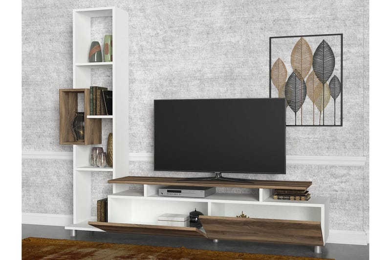 Tv-bänk Nathalie - Vit|Valnöt - Möbler - TV- & Mediamöbler - TV-möbelset
