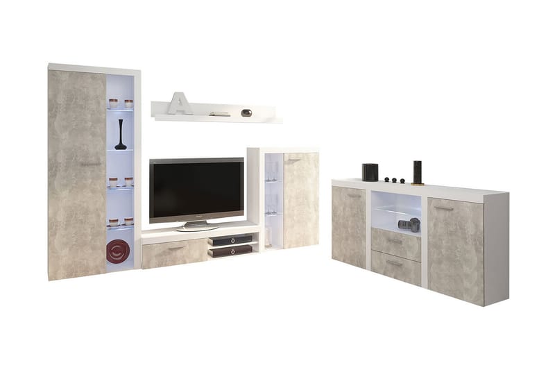 TV-möbel Rumba - Vit/Betong - Möbler - TV- & Mediamöbler - TV-möbelset