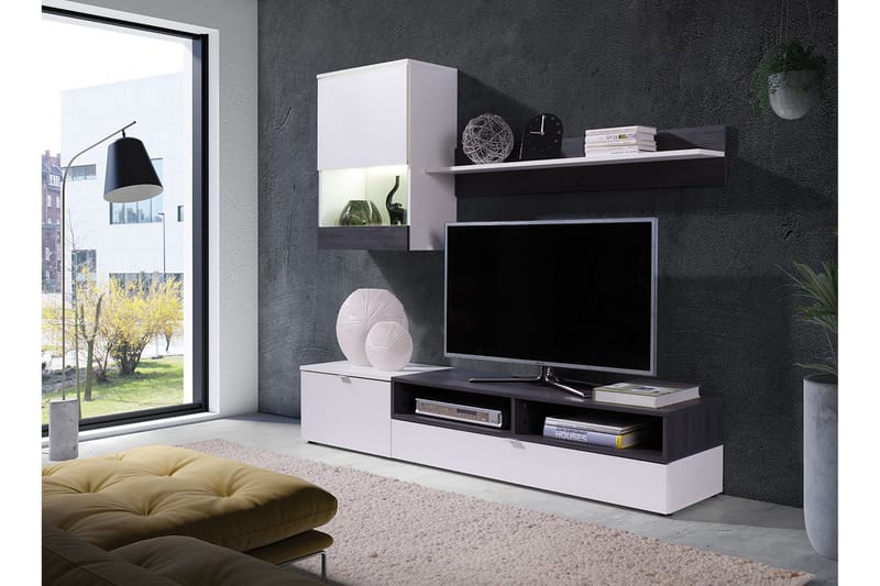 TV-möbelset & LED Roco - Vit - TV-möbelset