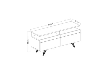 TV-möbelset 35x150 cm 2 Skåp - Natur/Vit - Möbler - TV- & Mediamöbler - TV-möbelset
