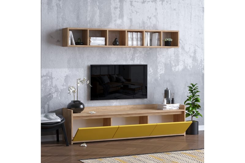 TV-möbelset 35x150 cm - Natur/Gul - Möbler - TV- & Mediamöbler - TV-möbelset