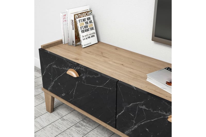 TV-möbelset 35x178 cm - Natur/Svart - Möbler - TV- & Mediamöbler - TV-möbelset