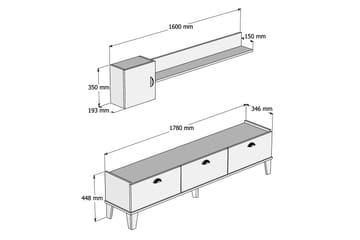 TV-möbelset 35x178 cm - Natur/Svart - Möbler - TV- & Mediamöbler - TV-möbelset
