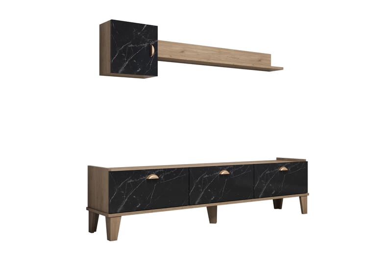 TV-möbelset 35x178 cm - Natur/Svart - Möbler - TV- & Mediamöbler - TV-möbelset