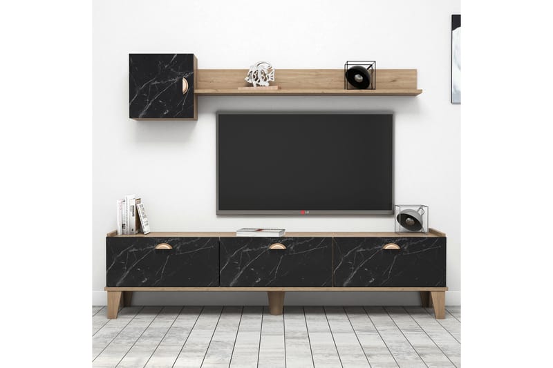 TV-möbelset 35x178 cm - Natur/Svart - Möbler - TV- & Mediamöbler - TV-möbelset