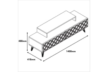 TV-Möbelset Amtorp 140 cm - Brun|Gul - Möbler - TV- & Mediamöbler - TV-möbelset