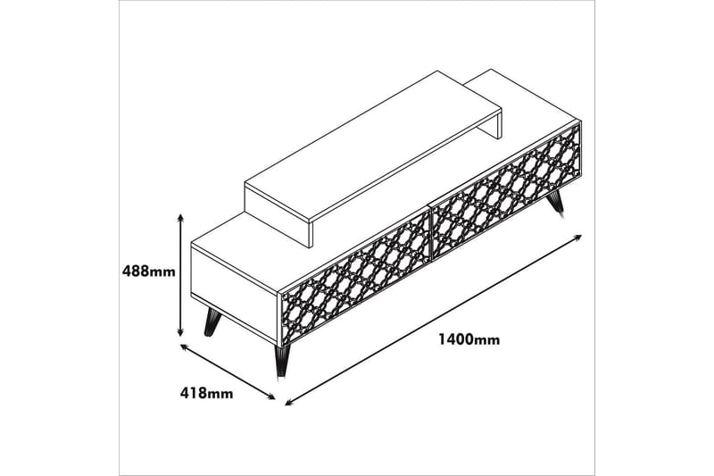 TV-Möbelset Amtorp 140 cm - Brun|Gul - TV-möbelset