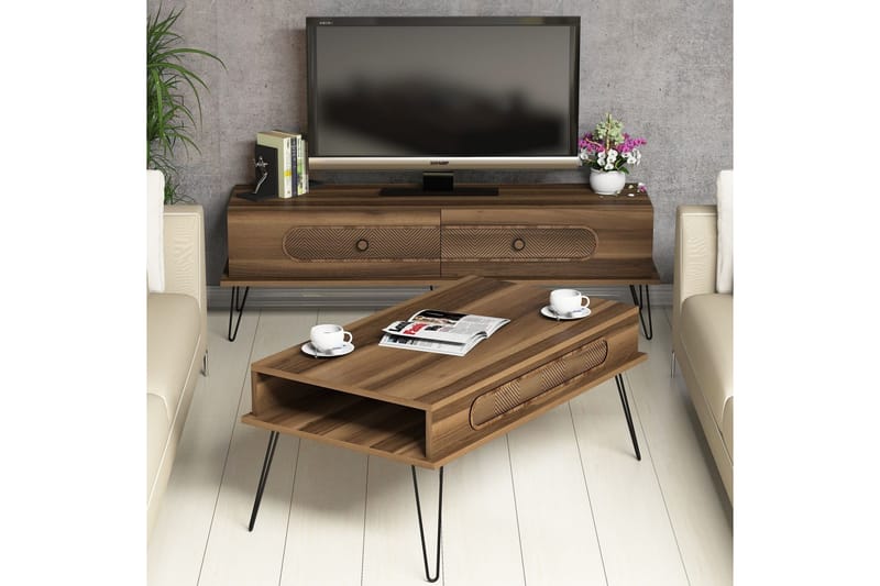 TV-Möbelset Amtorp 145 cm - Brun - Möbler - TV- & Mediamöbler - TV-möbelset
