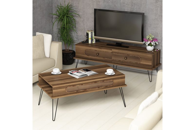 TV-Möbelset Amtorp 145 cm - Brun - Möbler - TV- & Mediamöbler - TV-möbelset