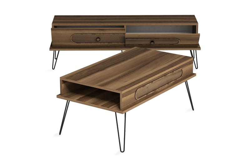 TV-Möbelset Amtorp 145 cm - Brun - Möbler - TV- & Mediamöbler - TV-möbelset