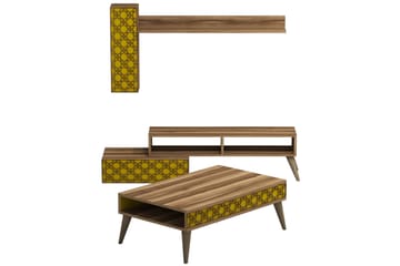 TV-Möbelset Amtorp 150 cm - Brun|Gul - Möbler - TV- & Mediamöbler - TV-möbelset