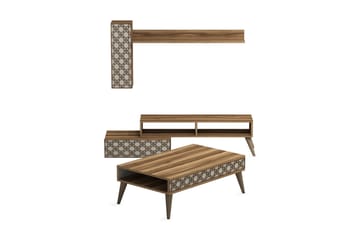 TV-Möbelset Amtorp 150 cm - Brun/Mönstrad - Möbler - TV- & Mediamöbler - TV-möbelset