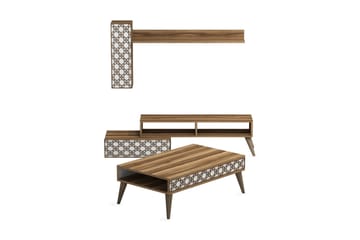 TV-Möbelset Amtorp 150 cm - Brun|Vit - Möbler - TV- & Mediamöbler - TV-möbelset