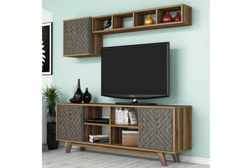 TV-Möbelset Amtorp 160 cm - Brun/Blå - Möbler - TV- & Mediamöbler - TV-möbelset