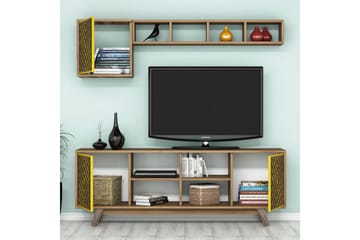 TV-Möbelset Amtorp 160 cm - Brun|Gul - Möbler - TV- & Mediamöbler - TV-möbelset
